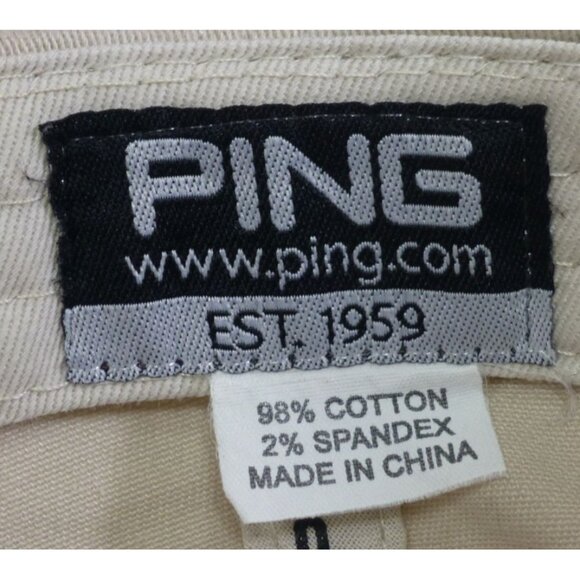 Ping Golf Hat Beige Embroidered QLSS Classic 2014 Adjustable Strapback Cotton Sp - Picture 6 of 6